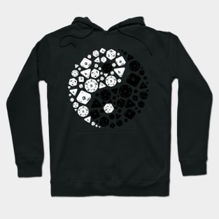 Dice Ying Yang Funny Design for Gamers Men Women and Kids Hoodie